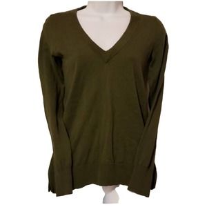 J Crew Olive V-Neck Sweater XXS